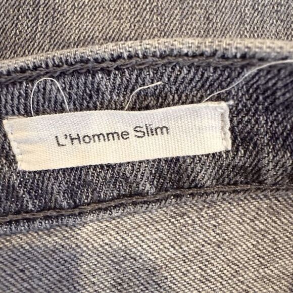 FRAME Le Homme Slim Jeans Rushmore Wash Men's Gray Black stonewashed Size 29 x32 - Picture 8 of 14